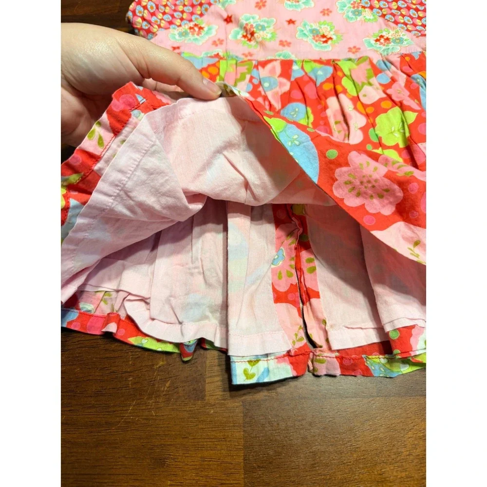 Room Seven Girls Dress 12M Pink Floral Patchwork Boho Cottagecore